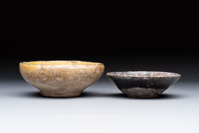 Four Persian pottery bowls, 10/13th C.