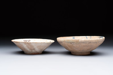 Four Persian pottery bowls, 10/13th C.