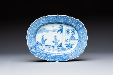 13 Chinese blue and white 'Xi Xiang Ji' serving dishes, Qianlong