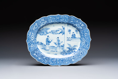 13 Chinese blue and white 'Xi Xiang Ji' serving dishes, Qianlong