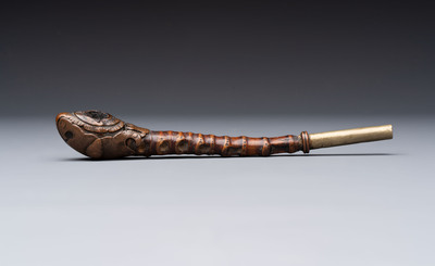 Two Japanese lacquer inro, a pipe and seven netsuke, some signed, Edo/Meiji, 18/19th C.