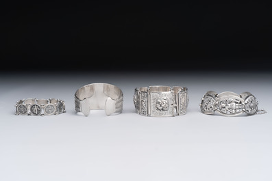 A group of nine Chinese and Southeast Asian silver wares, 19/20th C.