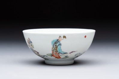 A fine Chinese famille rose 'immortals' cup, Yongzheng mark and of the period