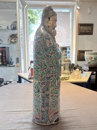 A large Chinese famille rose figure of Fu Xing, Zhu Mao Ji Zao 朱茂記造 mark, Republic