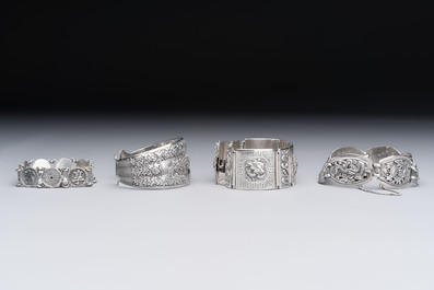 A group of nine Chinese and Southeast Asian silver wares, 19/20th C.