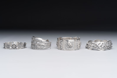 A group of nine Chinese and Southeast Asian silver wares, 19/20th C.