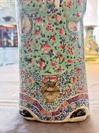 A large Chinese famille rose figure of Fu Xing, Zhu Mao Ji Zao 朱茂記造 mark, Republic