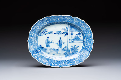 13 Chinese blue and white 'Xi Xiang Ji' serving dishes, Qianlong
