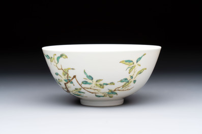 A Chinese famille rose &lsquo;peony and dragonfly&rsquo; bowl, Yongzheng mark, Republic