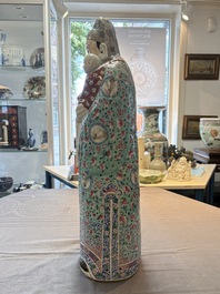 A large Chinese famille rose figure of Fu Xing, Zhu Mao Ji Zao 朱茂記造 mark, Republic