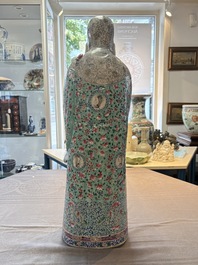 A large Chinese famille rose figure of Fu Xing, Zhu Mao Ji Zao 朱茂記造 mark, Republic