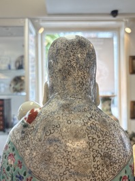 A large Chinese famille rose figure of Fu Xing, Zhu Mao Ji Zao 朱茂記造 mark, Republic