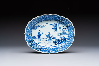 13 Chinese blue and white 'Xi Xiang Ji' serving dishes, Qianlong