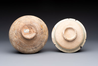 A study collection of six pieces of pottery and fritware, Persia and Central Asia, 12th C. and later.