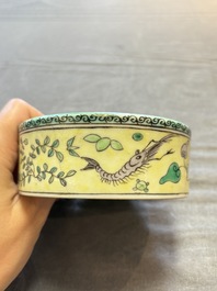 A pair of Chinese verte biscuit 'fish' jars and covers, 19th C.