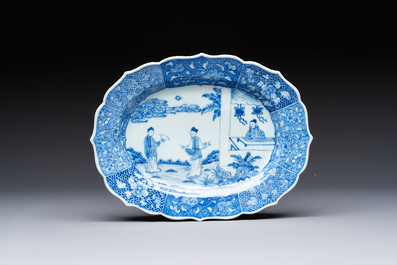 13 Chinese blue and white 'Xi Xiang Ji' serving dishes, Qianlong