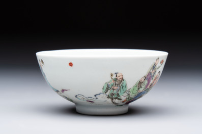 A fine Chinese famille rose 'immortals' cup, Yongzheng mark and of the period