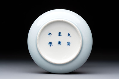 A Chinese claire-de-lune brush washer, Kangxi mark, 19th C.