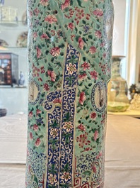 A large Chinese famille rose figure of Fu Xing, Zhu Mao Ji Zao 朱茂記造 mark, Republic