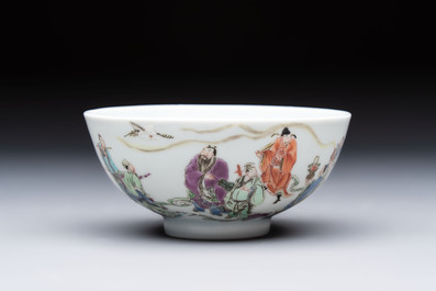 A fine Chinese famille rose 'immortals' cup, Yongzheng mark and of the period