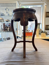 A Chinese hardwood table with a famille rose plaque top, Republic