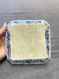 Eight Chinese blue, white, famille verte, and European-decorated wares, Kangxi/Qianlong