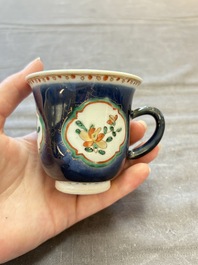 Eight Chinese blue, white, famille verte, and European-decorated wares, Kangxi/Qianlong