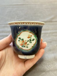 Eight Chinese blue, white, famille verte, and European-decorated wares, Kangxi/Qianlong