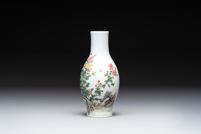 A group of three Chinese famille rose vases, a bitong, a covered teapot and a Buddha, Yongzheng, Qianlong and Xue Changsen 薛長森 marks, 19/20th C.