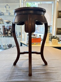 A Chinese hardwood table with a famille rose plaque top, Republic