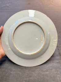 Four Chinese Meissen-style export plates with a hunting scene, Qianlong