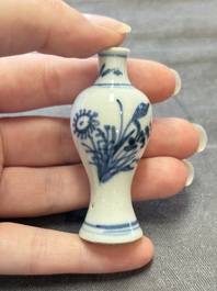 Eight Chinese blue, white, famille verte, and European-decorated wares, Kangxi/Qianlong