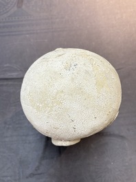 A Chinese stucco head of a Luohan, Qing