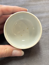 Eight Chinese blue, white, famille verte, and European-decorated wares, Kangxi/Qianlong