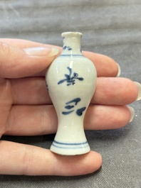 Eight Chinese blue, white, famille verte, and European-decorated wares, Kangxi/Qianlong