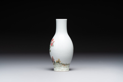 A group of three Chinese famille rose vases, a bitong, a covered teapot and a Buddha, Yongzheng, Qianlong and Xue Changsen 薛長森 marks, 19/20th C.