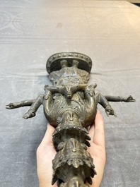 A large Tibetan copper alloy Avalokiteshvara, 17/18th C.