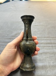 Two Chinese bronze miniature vases, Yuan/Ming