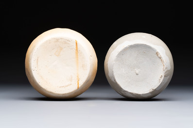 Three cream-glazed bottle vases and two jarlets from the Jepara shipwreck, Dehua or Anxi kilns, Song