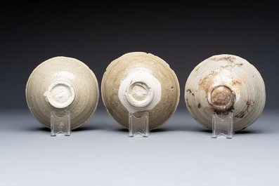 A group of 12 Chinese celadon-glazed bowls with incised floral design from the Jepara shipwreck, Fujian kilns, Song