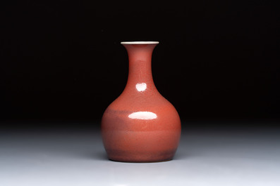 A fine Chinese copper-red-glazed vase, Yongzheng mark and of the period