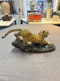 A pair of Chinese cloisonn&eacute; tigers, Republic