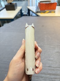 A white jade-hilted khandjar dagger, India, 19/20th C.