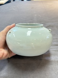 A Chinese qingbai-glazed jar with three handles, 18th C.