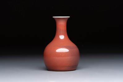 A fine Chinese copper-red-glazed vase, Yongzheng mark and of the period