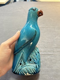 Four Chinese turquoise-glazed parrots, 19th C.