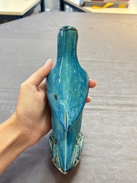 Four Chinese turquoise-glazed parrots, 19th C.