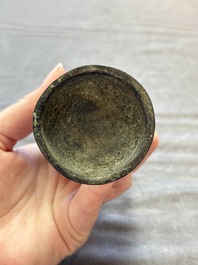 Two Chinese bronze miniature vases, Yuan/Ming