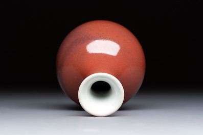 A fine Chinese copper-red-glazed vase, Yongzheng mark and of the period