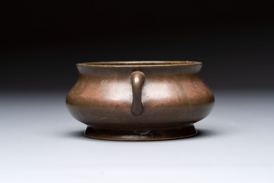 A Chinese bronze censer, Xuande mark, 19th C.